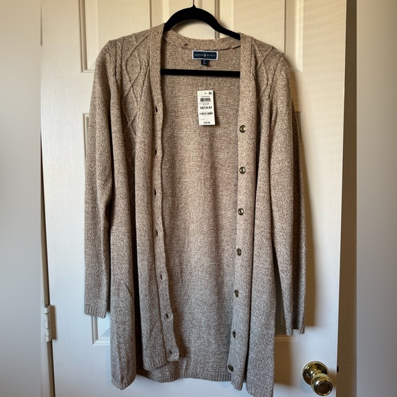 NWT Beige Cable Knit Cardigan - Picture 10 of 10